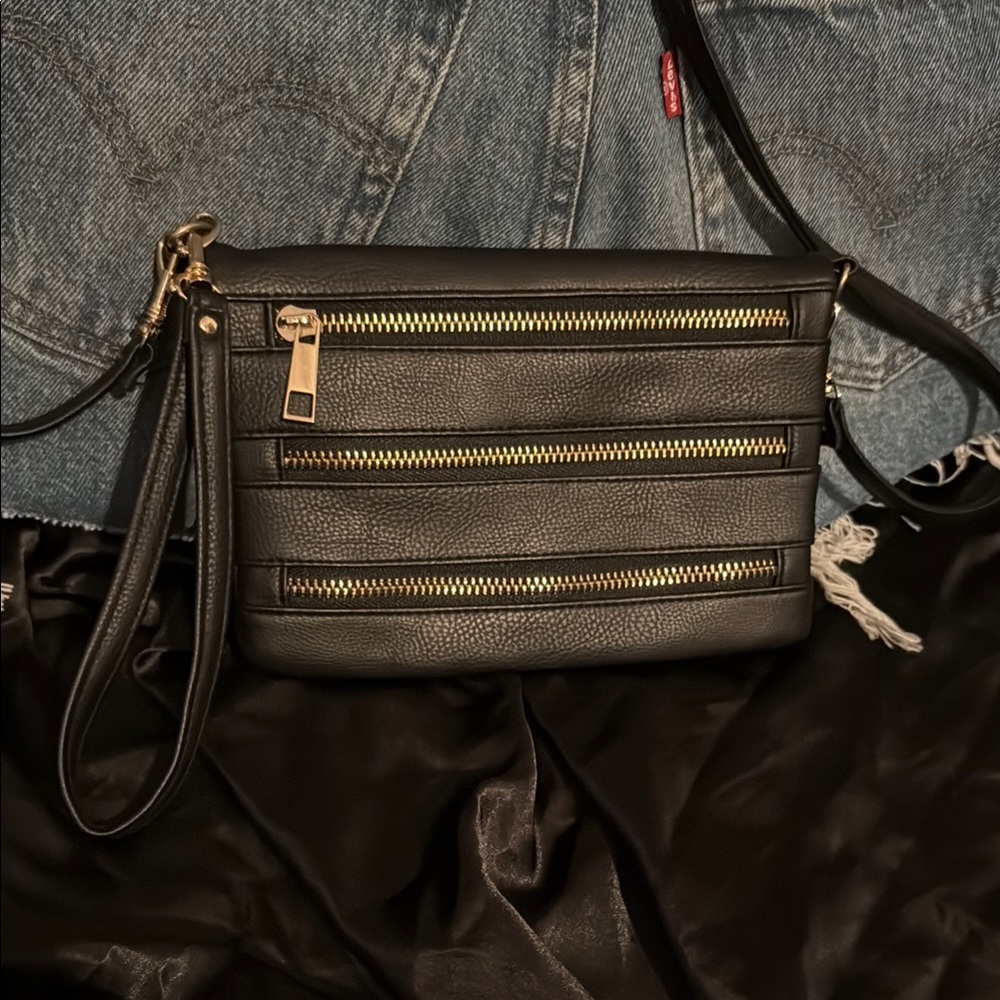 Black Leather Crossbody Bag